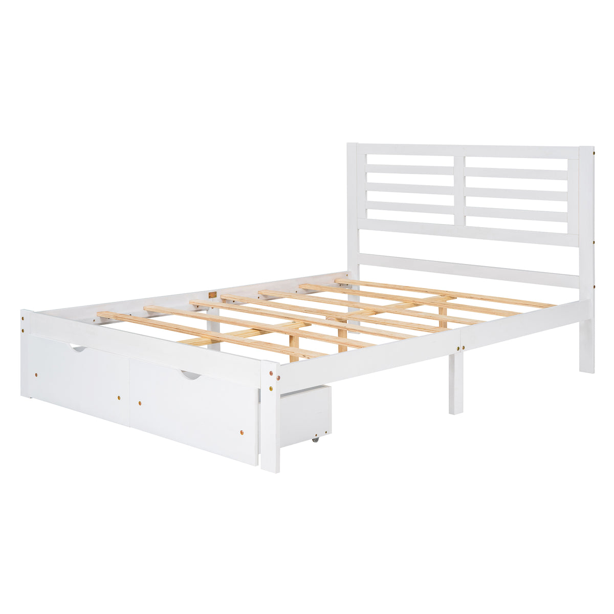 140x200 Kinderdoppelbett Mit Schublade（Weiß）