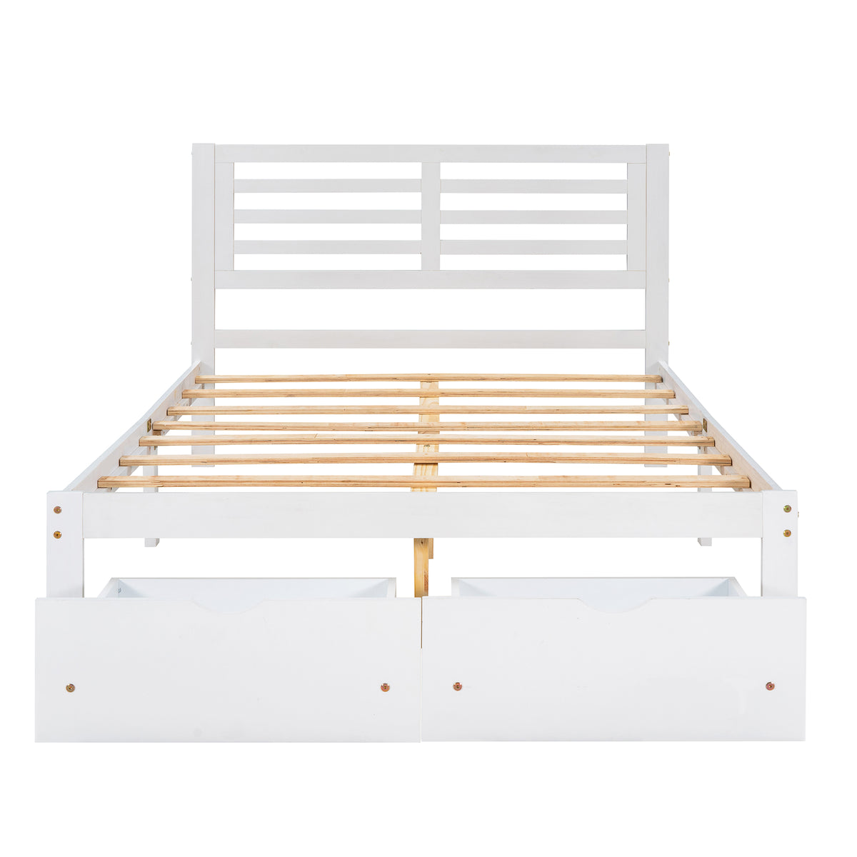 140x200 Kinderdoppelbett Mit Schublade（Weiß）