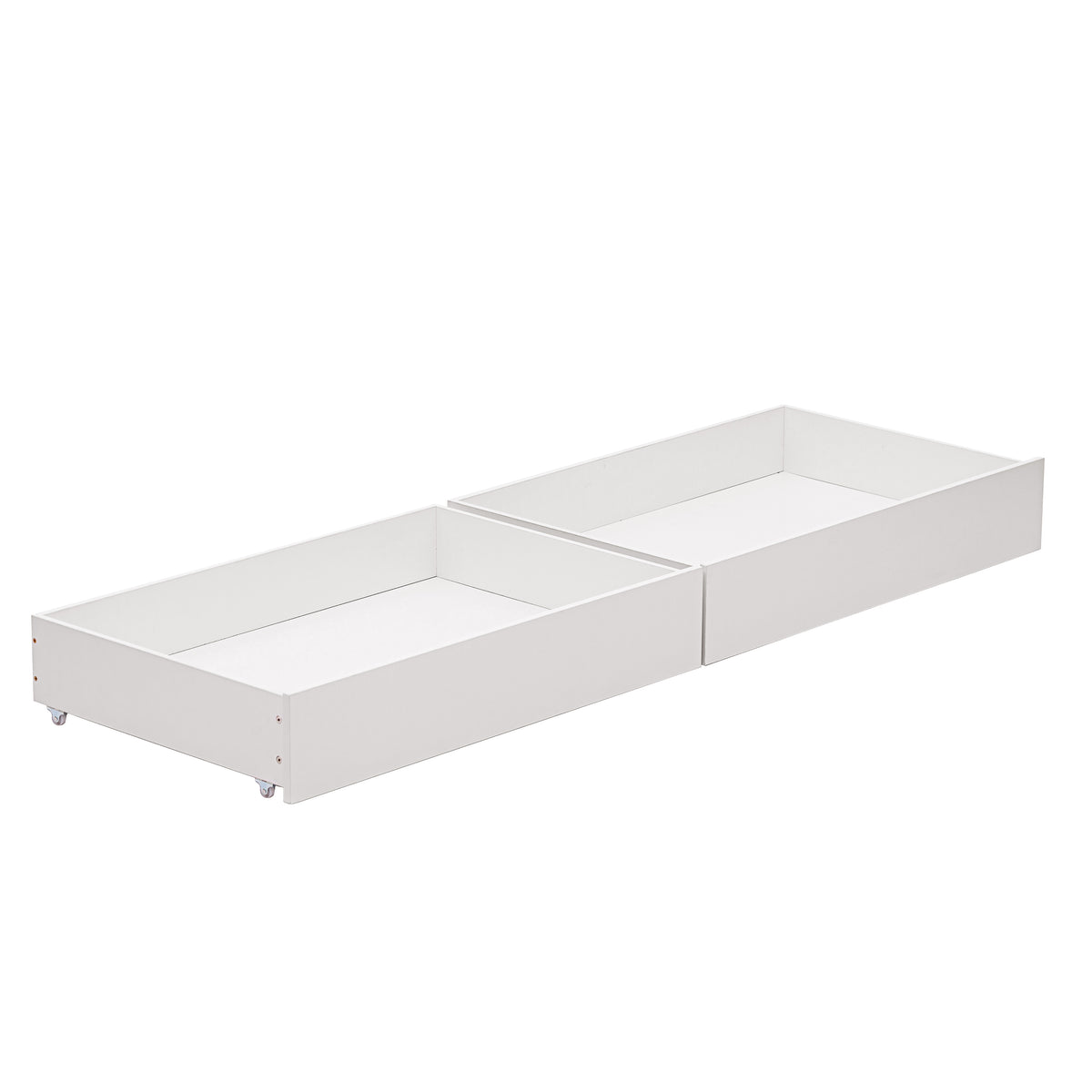 Hausbett Kinderbett 90 x 200 cm mit Regal, Schubladen und Lattenrost, Weiß