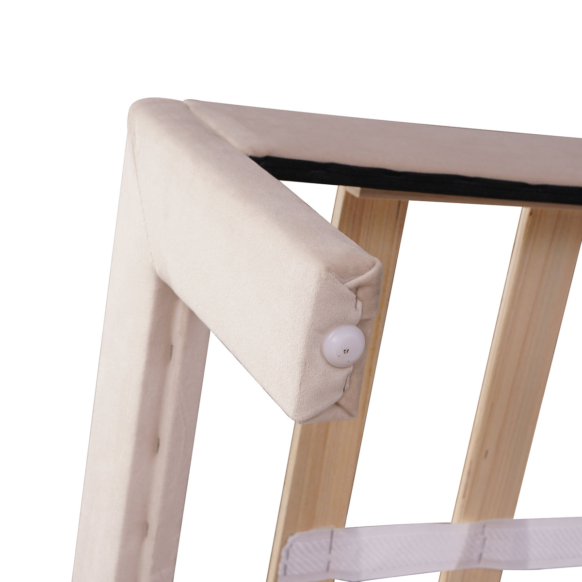 Polsterbett 140 x 200 cm Bett mit Lattenrost, Rückenlehne und großer Schublade, Hautfreundliche Samtstoff , Beige, Bett Doppelbett Jugendbett（Dunkelbeige）