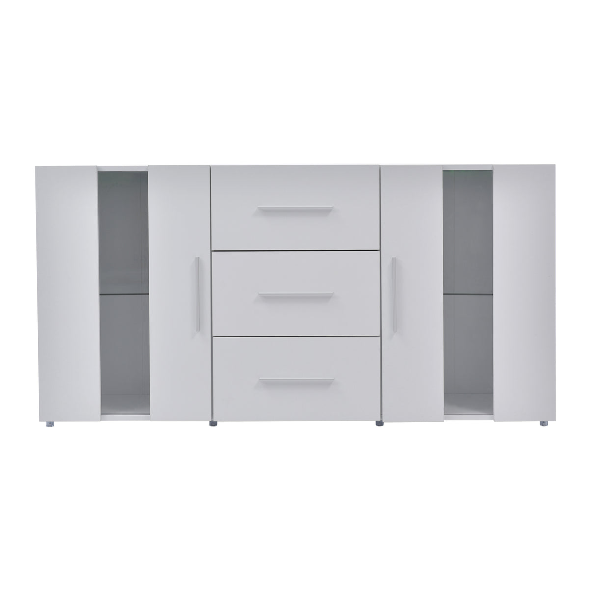 Sideboard Kommode Anrichte Standschrank Lagerung Schrank Schrank Einheit TV-Schrank,Lowboard, mit 16 Farben LED-Leuchten für Esszimmer Wohnzimmer，140*35*70cm